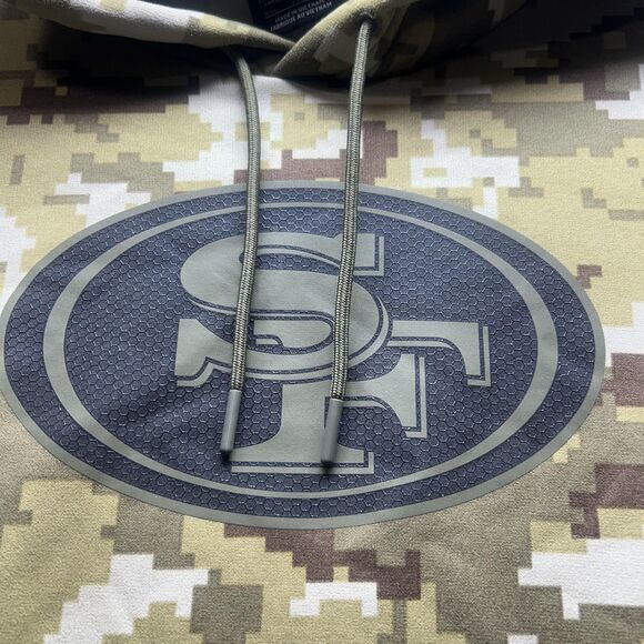 San Francisco 49ers Hoodie Mens XXL Camo NFL Football Salute to Service Nike - Picture 4 of 16